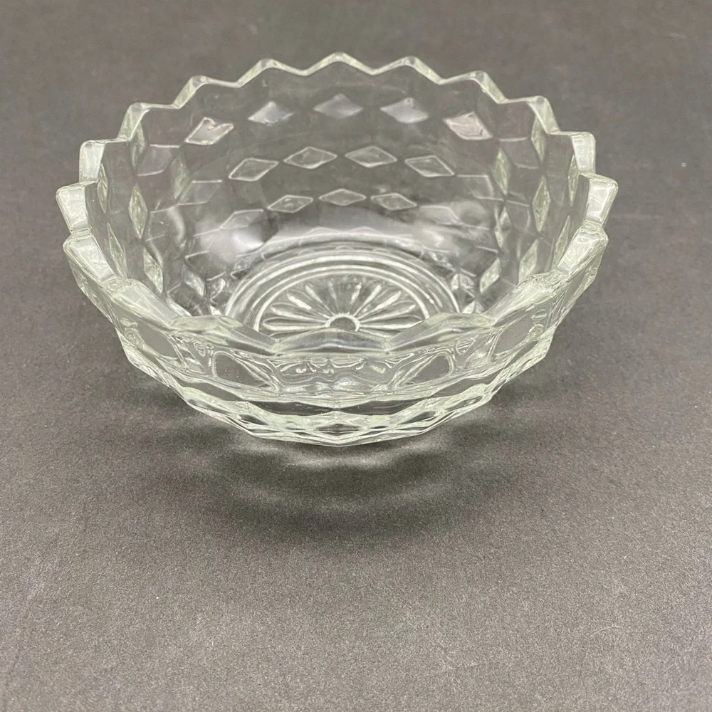 Vintage MCM Colony Whitehall Clear Pressed Glass Bowl 5